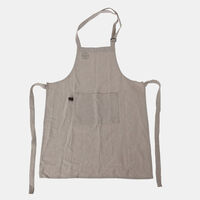 Leather Details Cotton Apron