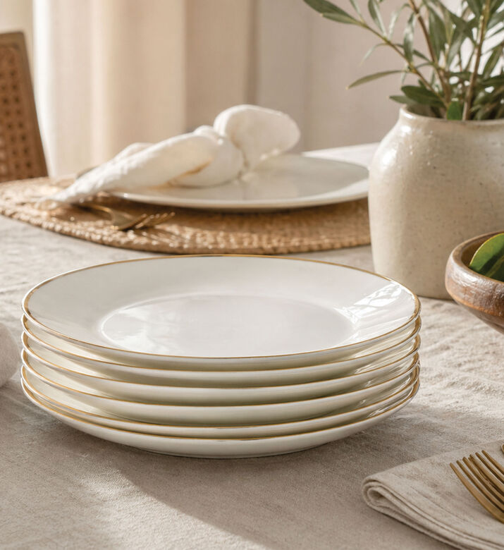 Home Deco and More Gold-rimmed Dessert Plates 6-piece Set - 21 Cm, Packshot View