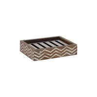Wood Wave-print Square Soap Dish