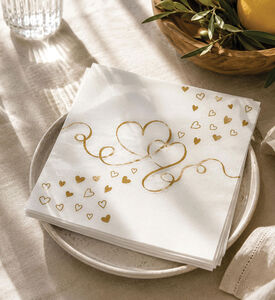 Home Deco and More Heart Design Paper Napkins Set, Packshot View