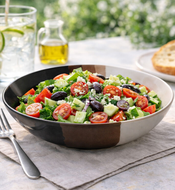 Home Deco and More Africa Fogue Stoneware Salad Bowl, Packshot View