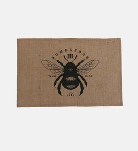 Excellent Houseware Bee Print Linen Placemat, Camel, 45x30-cm, Packshot View