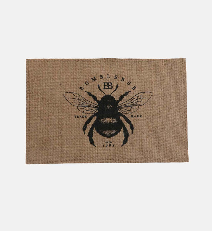 Excellent Houseware Bee Print Linen Placemat, Camel, 45x30-cm, Packshot View