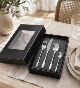 Home Deco and More Forge Stainless Steel 18/0 Shiny-finish 24 Piece Cutlery Set, Packshot View