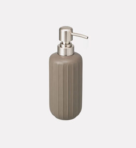 Home Deco and More Stoneware Ribbed Soap Dispenser, Brown, Packshot View