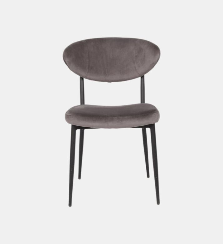 Home Deco and More Fun Velvet Dining Chair, Anthracite, Packshot View
