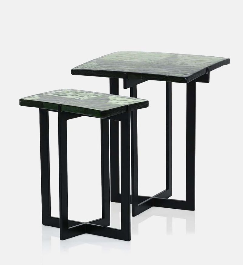 Delta Glass Side Table 2-piece Set