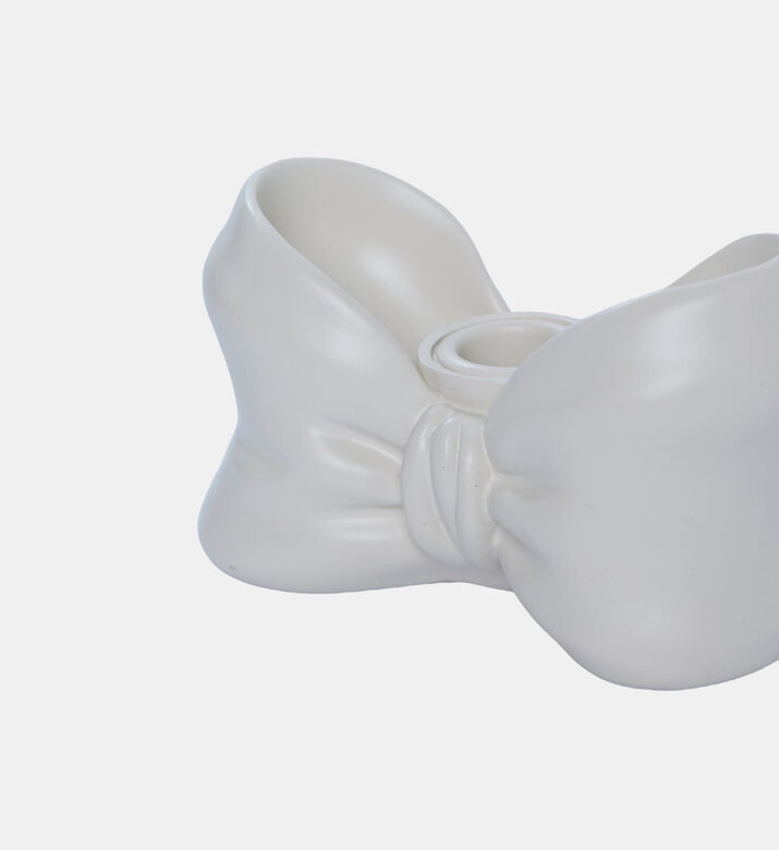 Bow-detail Round Polyresin Vase