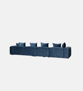 Home Deco and More Fillmore Velvet Corner Sofa, Blue, Packshot View
