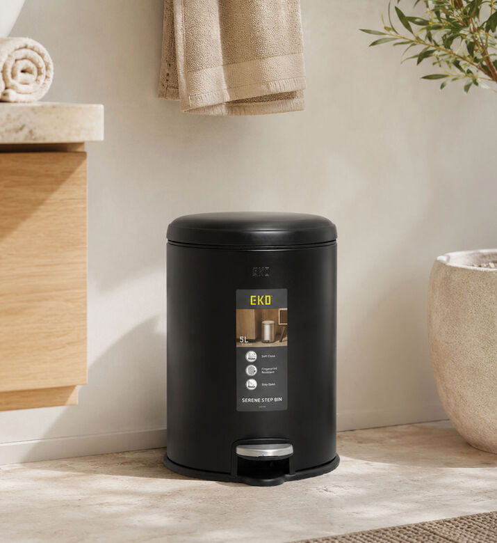 Home Deco and More Abby Ceramic Round Tumbler, Black, Packshot View