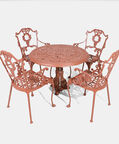Antoinette Dining Table With 4 Chairs Red 100 Cm