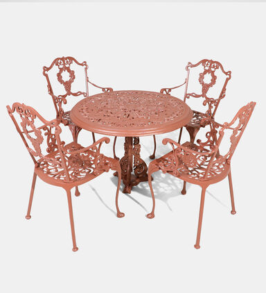 Antoinette Dining Table With 4 Chairs Red 100 Cm