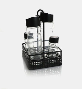 Metal Matt Vinegar Oil Salt Pepper Set