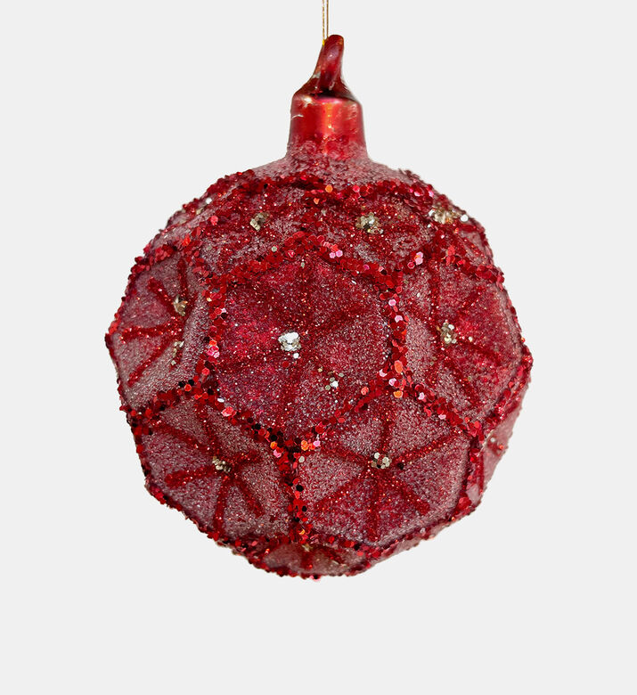Glitter Sugared Glass Comb Bauble