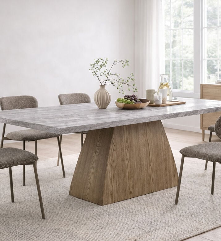 Home Deco and More Wood Base Rectangle Dining Table, Packshot View