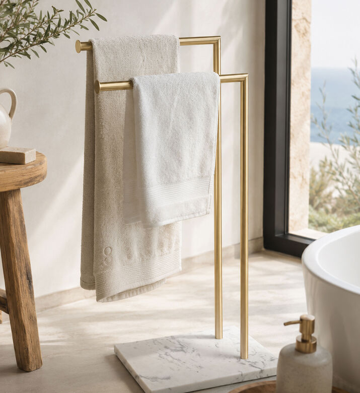 Home Deco and More Metal Mat Marble Towel Rack, Packshot View