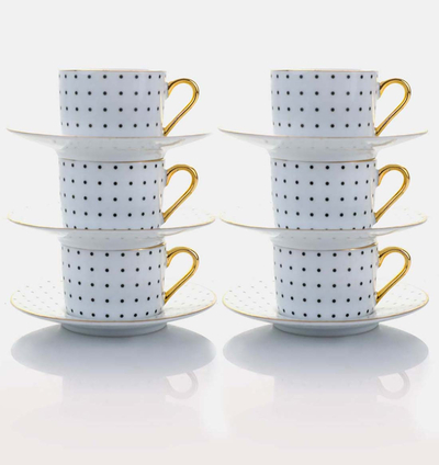 Polka Dots Coffee Cups 6-piece Set