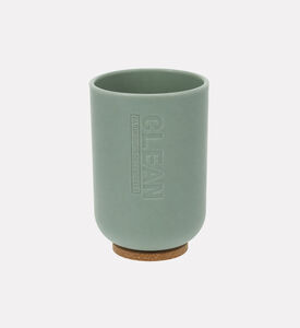 Home Deco and More Clean Toothbrush Holder Mug, Green, Packshot View