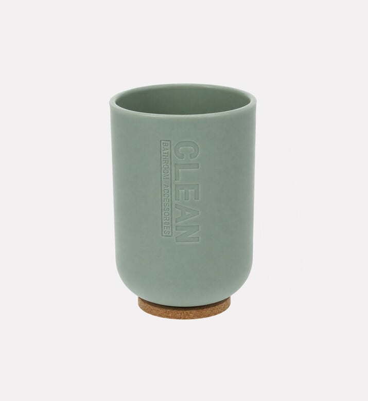 Home Deco and More Clean Toothbrush Holder Mug, Green, Packshot View