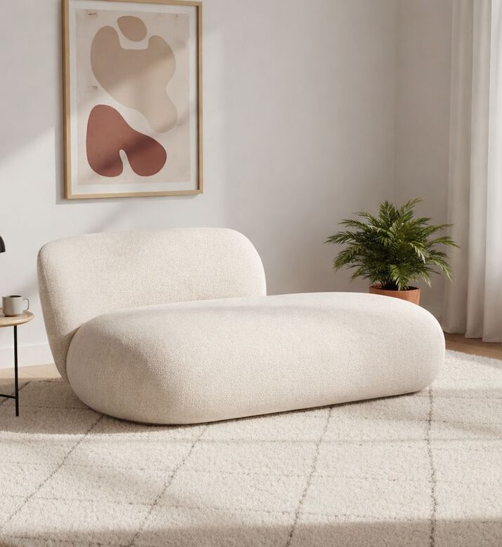 Home Deco and More Lectus Serpentine Lounge Sofa, Beige, Packshot View