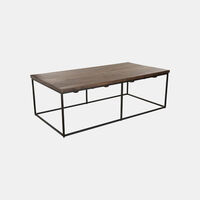 Square Iron Legs Wooden Coffee Table