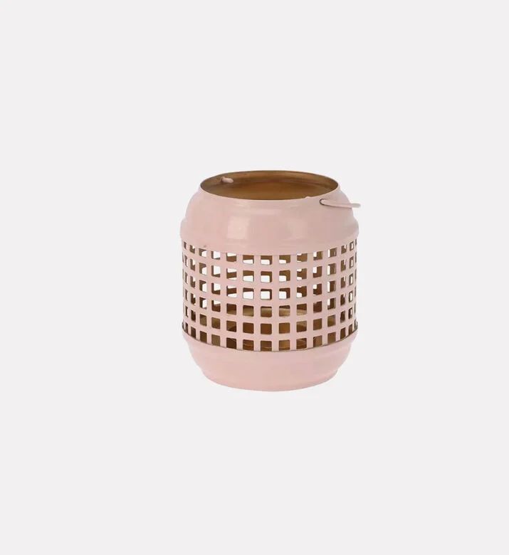 Home Deco and More Metal Tapered Form Tealight Holder, Light-pink, Packshot View