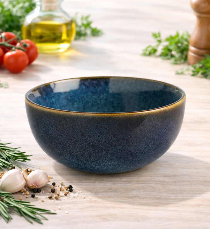 Home Deco and More Ceramic Trimmed Edge Round Bowl, Packshot View