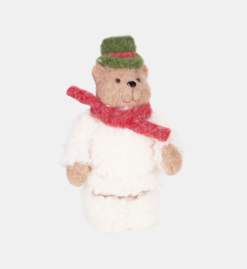 Detailed Standing Festive Bear Figure