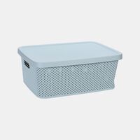 Lidded Plastic Storage Basket