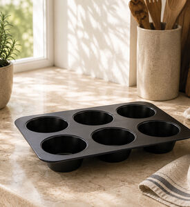 Salt and Pepper Sunday Bake Muffin Pan, Black, Packshot View