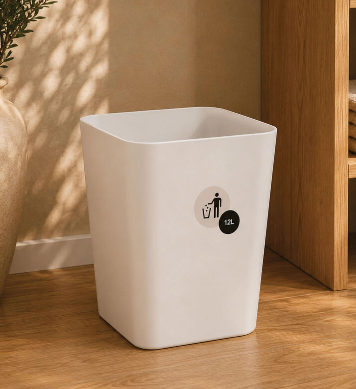 Home Deco and More Plastic Square Trash Bin, Packshot View