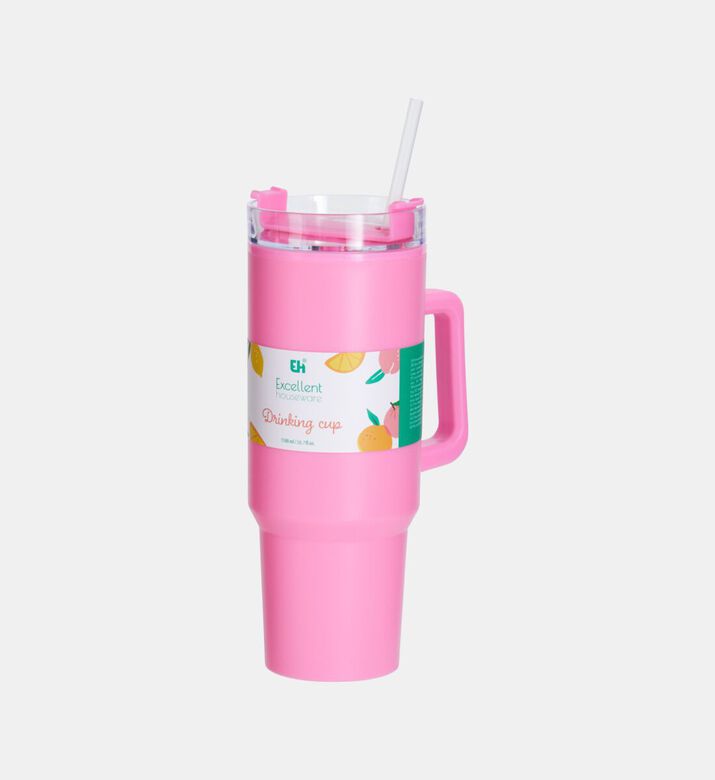 Home Deco and More Double-walled Drinking Mug, Pink, Packshot View