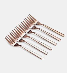 Salt and Pepper Host Rose Dessert Fork 6-piece Set, Packshot View