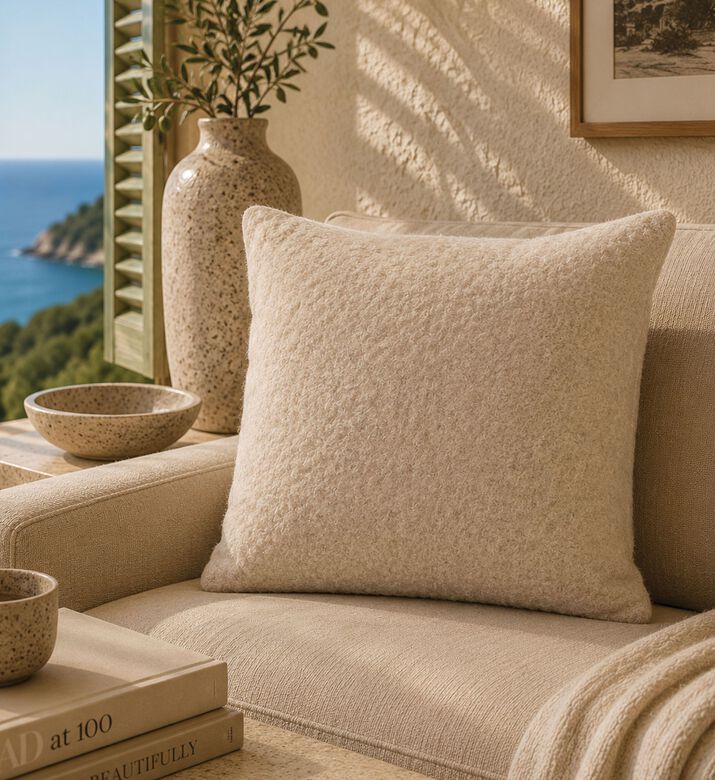 Home Deco and More Square-shape Cushion, Beige, Packshot View