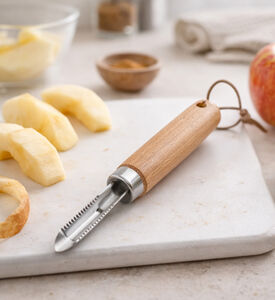 Excellent Houseware Wood Handle Stainless Steel Peeler, Packshot View