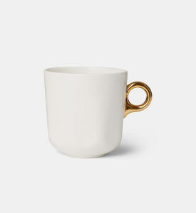 Gold-toned Handle Porcelain Mug