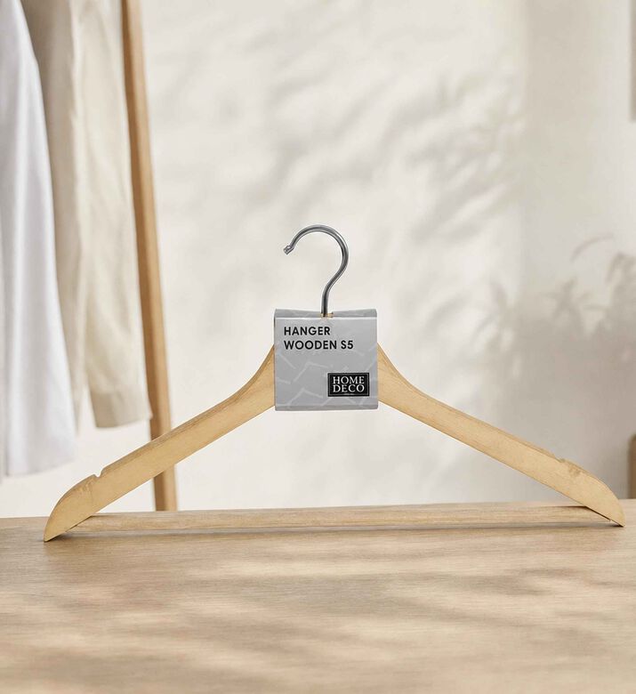 Home Deco and More Classic Wooden Clothes Hanger, Model View