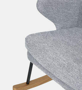 Home Deco and More Dolly Ash Wood Steel Rocking Chair, Grey, Packshot View