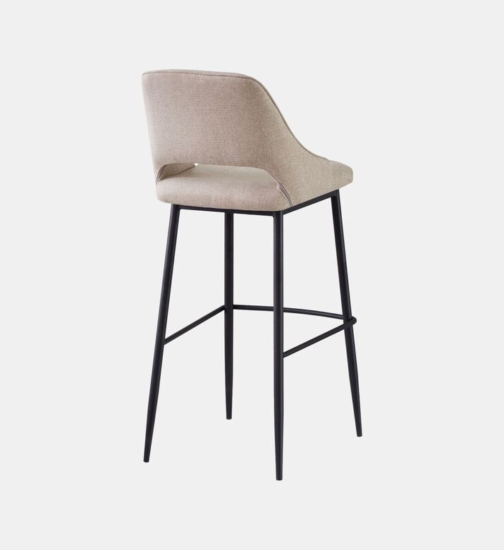 Home Deco and More Koni Iron Tube Bar Chair, Beige, Packshot View