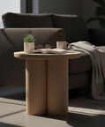 Spherical Acacia Wood Side Table