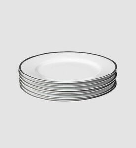 Silver-rimmed Soup Plates 6-piece Set - 20 Cm