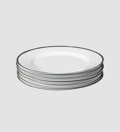 Silver-rimmed Soup Plates 6-piece Set - 20 Cm