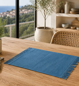 Home Deco and More Rectangular-shaped Cotton Rug, Blue, 60x90-cm, Packshot View