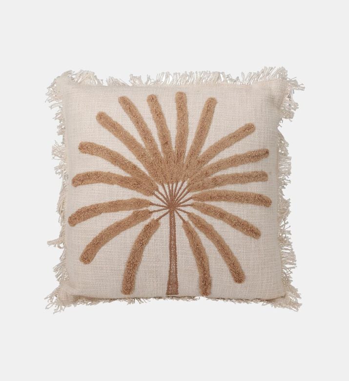 H and S Collection Cotton Tufted Flower Cushion, Brown, Packshot View H and S Collection Cotton Tufted Flower Cushion, Brown, Packshot View