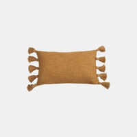 Slub Rectangle Pom Pom Cushion
