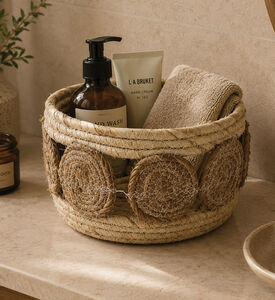 Home and Styling Cattail Baskets, Beige, 26-cm, Packshot View
