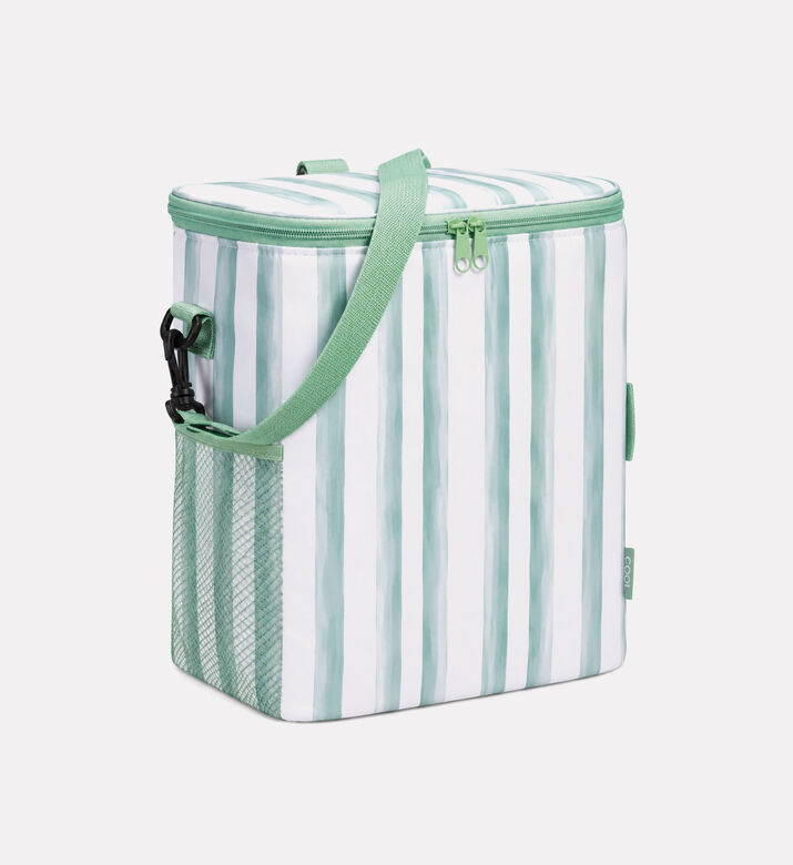 Home Deco and More Striped Cooler Lunch Bag, Green, Packshot View
