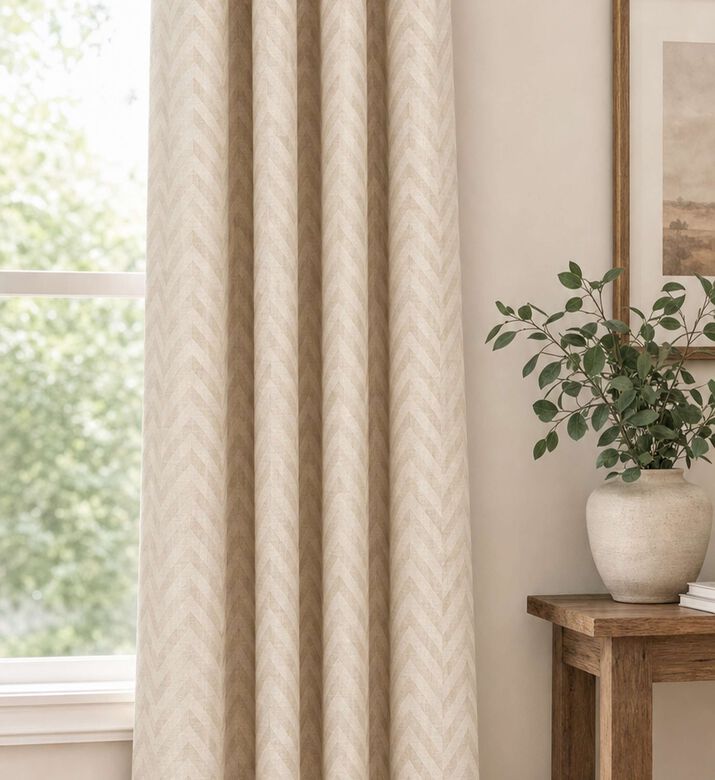Home Deco and More Alise Solid Texture Loops Curtain, Model View