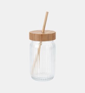 Bamboo Lid Drinking Glass
