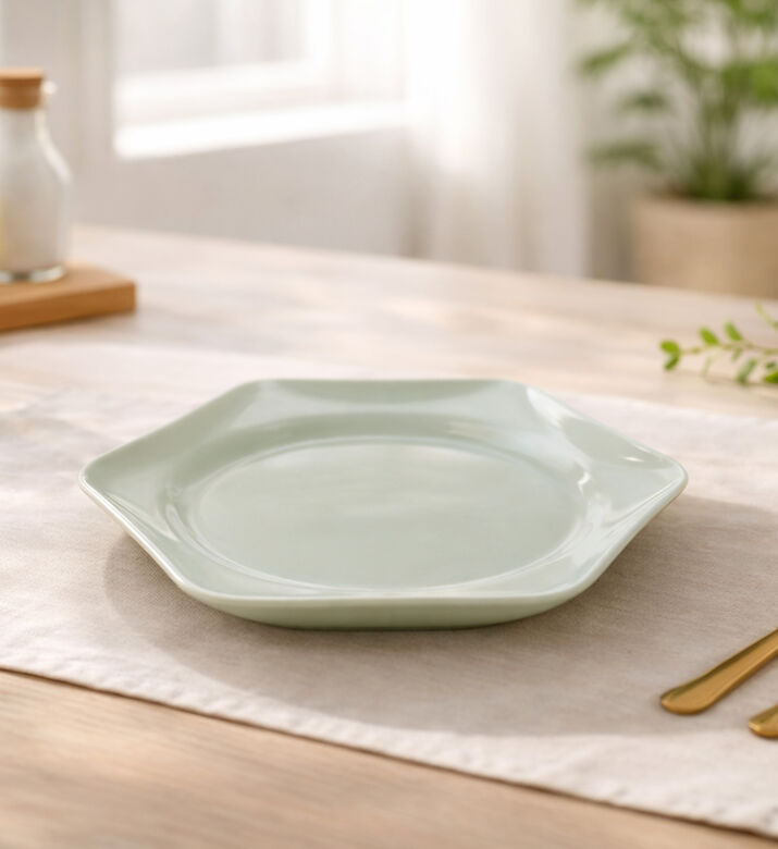 Essenza Sculpture Porcelain Cake Plate, Green, 17-cm, Packshot View